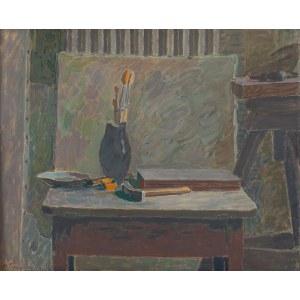 Wacław Taranczewski (1903 Czarnków - 1987 Kraków), Still life with painting utensils, 1960s.