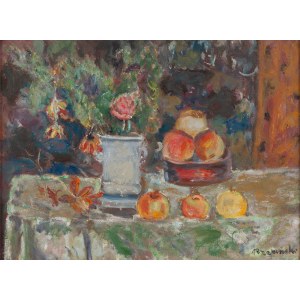 Czeslaw Rzepinski (1905 Strusow near Trembowla - 1995 Krakow), Still life with apples and flowers