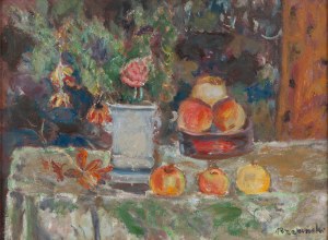 Czeslaw Rzepinski (1905 Strusow near Trembowla - 1995 Krakow), Still life with apples and flowers