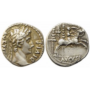 Augustus (27 BC-14 AD), Denarius, Lugdunum, 9-8 BC; AR (g 3,87; mm 18)