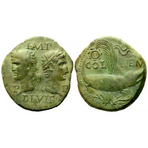 Augustus (27 BC-14 AD), Bronze, Gaul: Nemausus, AD 10-14; Æ (g 13,17; mm 28)