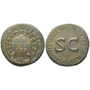 Divus Augustus, Sestertius struck under Tiberius, Rome, c. AD 34-35; Æ (g 25,10; mm 35)