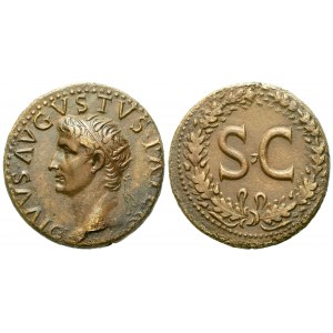 Divus Augustus, Dupondius struck under Tiberius, Rome, c. AD 22-26; Æ (g 15,20; mm 27)