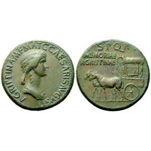Agrippina Maior, Sestertius struck under Gaius (Caligula), Rome, c. AD 37-41; Æ (g 28,07; mm 34)
