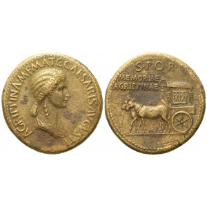 Agrippina Maior, Sestertius struck under Gaius (Caligula), Rome, c. AD 37-41; Æ (g 25,18; mm 35,5)