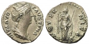 Diva Faustina I, Denarius struck under Antoninus Pius, Rome, after AD 141; AR (g 3,43; mm 17)