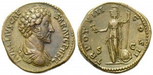 Marcus Aurelius Caesar, Sestertius struck under Antoninus Pius, Rome, AD 154-155; Æ (g 30,77; mm 32)