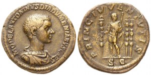 Diadumenian Caesar, Sestertius struck under Macrinus, Rome, AD 217-218; Æ (g 25,50; mm 32)