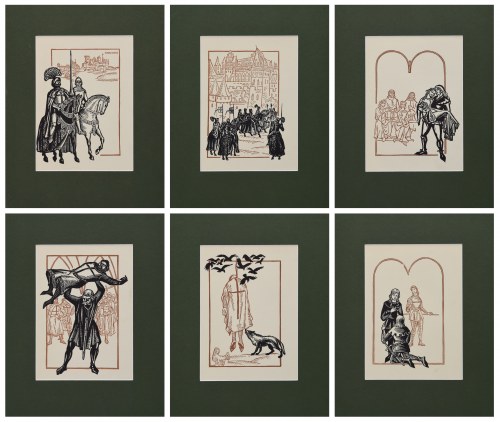 STANISŁAW TOPFER (1917 - 1975), Zestaw 10 drzeworytów z serii ilustracji do powieści „Krzyżacy” Henryka Sienkiewicza