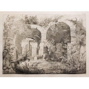 Carl Merker (1817 - 1897), Ruins from the baths of Cicero's Villa Formiana at Mola di Gaeta, Pl. 49, 1856