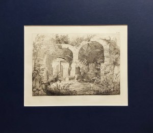 Carl Merker (1817 - 1897), Ruins from the baths of Cicero's Villa Formiana at Mola di Gaeta, Pl. 49, 1856