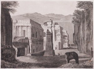 Carl Merkel (1817-1897), Świątynia Kailasa-Elura,Indie,1856