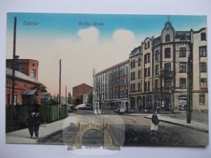 Katowice, Kattowitz, Załęże, street, streetcar, ca. 1908