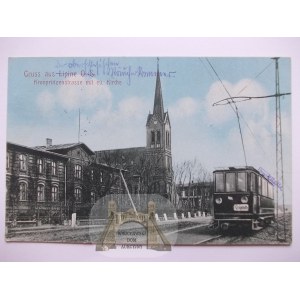Świętochłowice - Lipiny, ulica, tramwaj, 1914