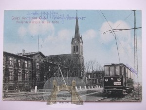 Swietochlowice - Lipiny, street, streetcar, 1914