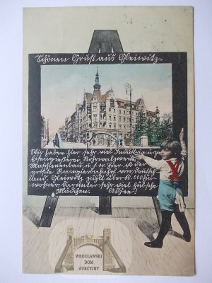 Gliwice, Gleiwitz, Zwycięstwa Street, plaque, collage, 1909