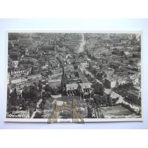 Gliwice, Gleiwitz, panorama lotnicza, ok. 1940