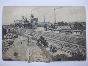 Myslowitz, Bergwerk, Eisenbahnschienen, ca. 1910