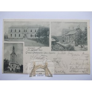 Pietrowice Wielkie, browar, kościół, 1900