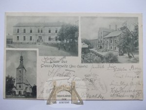 Pietrowice Wielkie, brewery, church, 1900