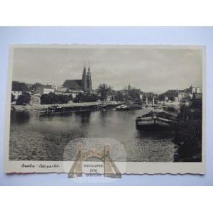 Opole, Oppeln, Odra, barki, 1936