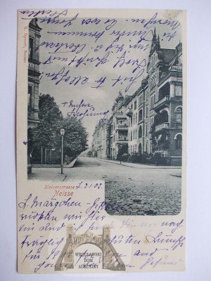 Nysa, Neisse, Kaiserstrasse, street, 1902