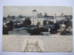 Księże Pole near Głubczyce, panorama, church, 1901