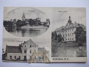 Kamień Śląski u Krapkowic, palác, hostinec, 1910