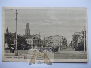 Breslau, Breslau, Royal Square, carriage, streetcar, ca. 1920