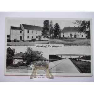 Nowa Wieś Wrocławska near Kąty Wrocławskie, bakery, inn, highway, 1942