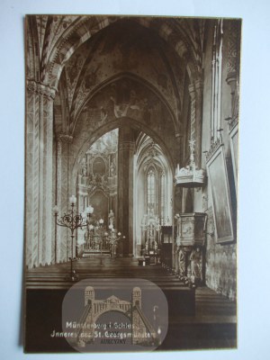 Ziebice, Munsterberg, church, interior, circa 1930.