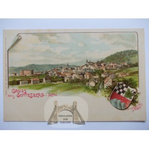 Boguszów Gorce, Gottesberg, lithograph, ca. 1902