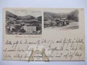 Jedlina Zdrój, Kamieńsk, panorama, Borowa railroad stop, ca. 1902