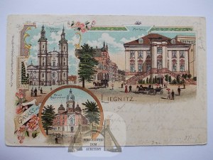 Legnica, Liegnitz, litografie, 1901