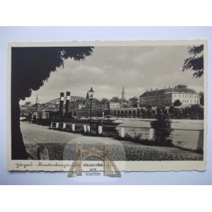 Głogów, Glogau, most Hindenburga, zdjęciowa, ok. 1938