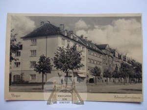 Głogów, Glogau, ulice Hohenzollern, cca 1940