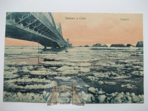 Scinawa, Steinau, ice on the Oder River, floe on the Oder River, 1915