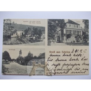 Śrem k. Polkowice, pałac, gospoda, ulica, 1912