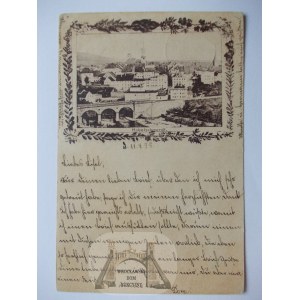 Bystrzyca Kłodzka, Habelschwerdt, wczesna litografia, 1898