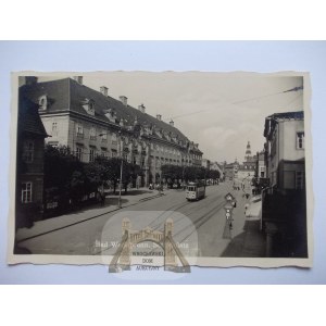 Cieplice Zdrój, Bad Warmbrunn, Piast Square, tramway, ca. 1940.