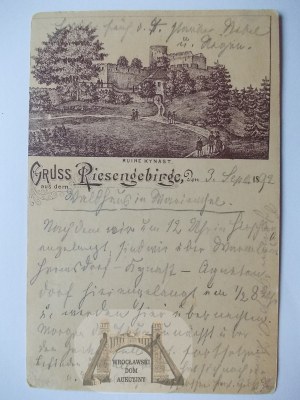 Karkonosze, Riesengebirge, Chojnik castle, vorlaufer, 1892