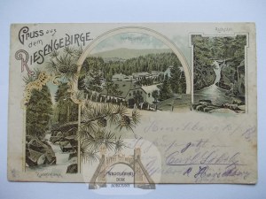 Karkonosze, Riesengebirge, Szklarska Poreba, lithograph, 1898