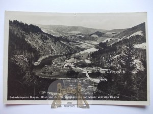 Pilchowice, Mauer, dam, panorama, 1927