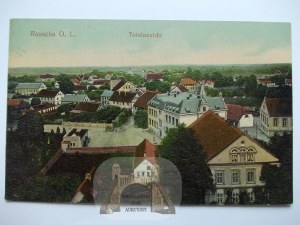 Ruszów, Rauscha, panorama, vše ražené, 1908