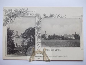 Zarka near Zgorzelec, panorama, palace, 1912