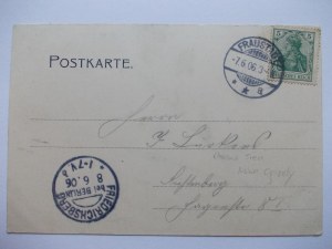 Zielona Góra, Grunberg, Zatonie, Lithographie, Brauerei, Palast, 1901