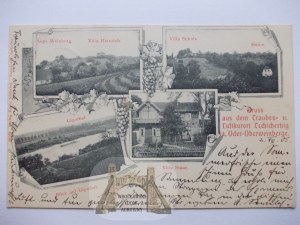 Cigacice near Zielona Gora, Sulechow, villa, panorama, 1905