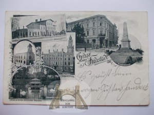 Wschowa, Fraustadt, railway station, town hall, street, monument, 1898