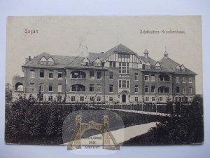 Żagań, Sagan, city hospital, ca. 1914