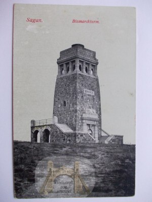 Żagań, Sagan, Bismarck observation tower, 1916